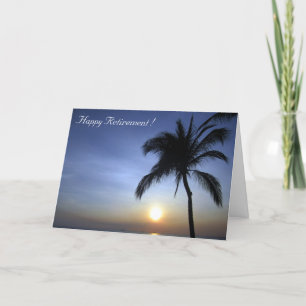 sunset retiring palm card