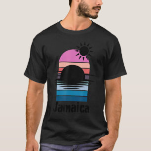 Sunset Retro Beach Cruise Summer Vacation Jamaica  T-Shirt