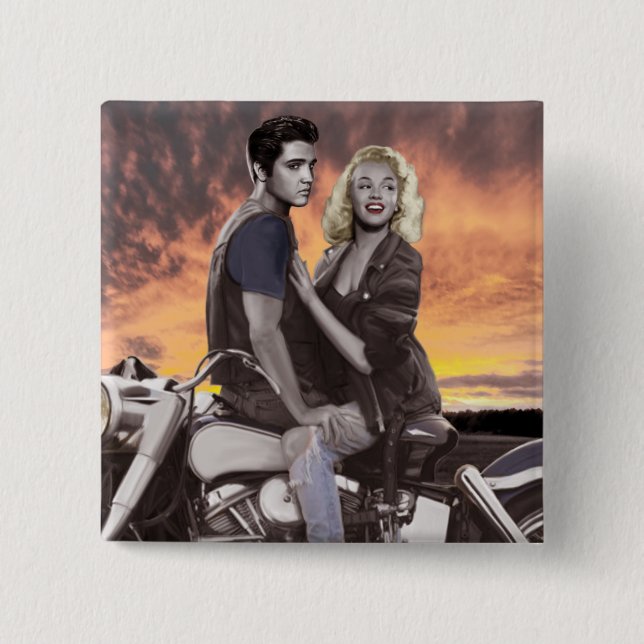 Sunset Ride 2 Inch Square Button (Front)