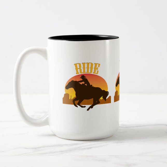Sunset Ride Two-Tone Coffee Mug (Left)