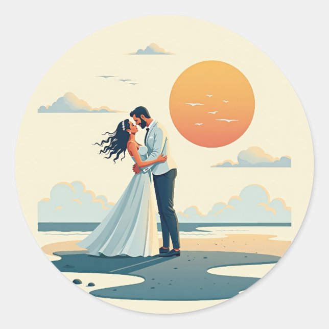 Sunset Romance Sticker (Front)