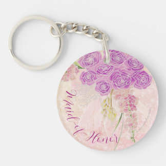 Sunset rose Sheer bow Bouquet Maid-of-Honour Keychain