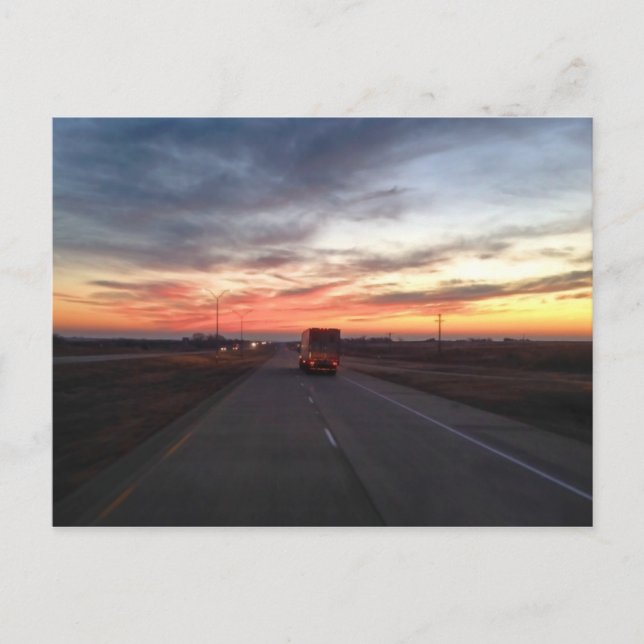 Sunset Route 66 Shamrock Texas USA Postcard (Front)
