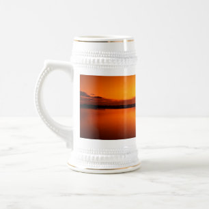 Sunset, Rowing Boat Silhouette-16497 Beer Stein