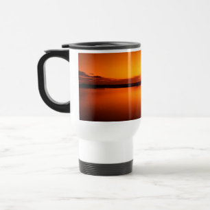 Sunset, Rowing Boat Silhouette-16497 Travel Mug