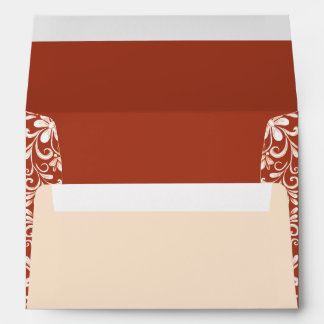Sunset Rust Red Shabby Chic Wedding Envelope