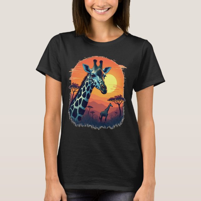 Sunset Safari Wild African Giraffe Tee (Front)