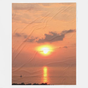 Sunset Sail in Hawaii Fleece Blanket