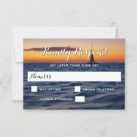 Sunset Sail Modern Nautical Wedding RSVP