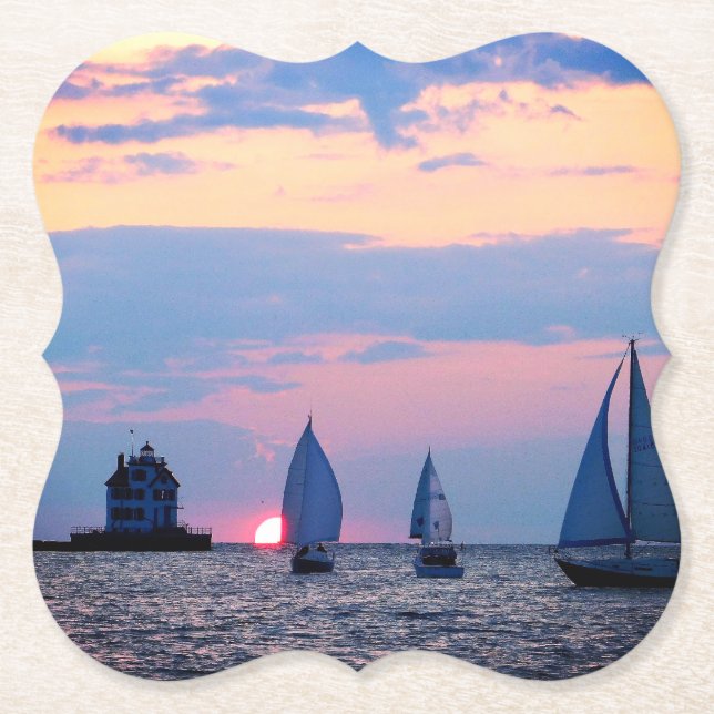 Sunset Sail Paper Coaster (Front)