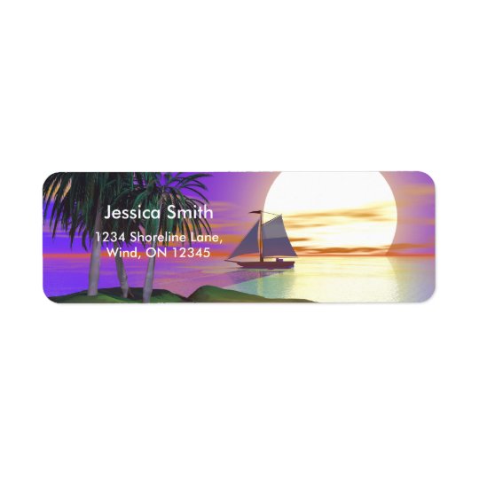 Sunset Sail Return Address Label