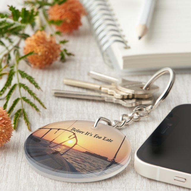 Sunset Sailboat Double Sided Keychain (Front Right)