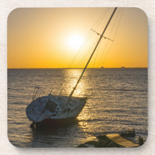 Sunset Sailboat Shipwreck Gulf Breeze FL Coasters