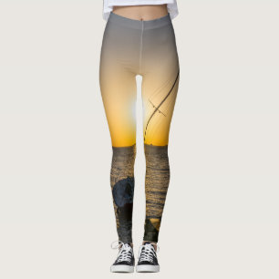 Sunset Sailboat Shipwreck Gulf Breeze FL Leggings