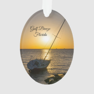 Sunset Sailboat Shipwreck Gulf Breeze FL Ornament
