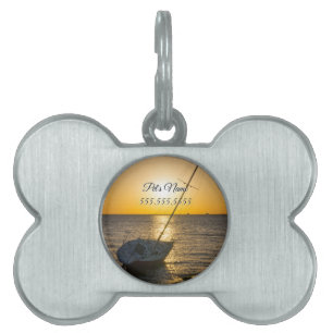 Sunset Sailboat Shipwreck Gulf Breeze FL Pet Tag