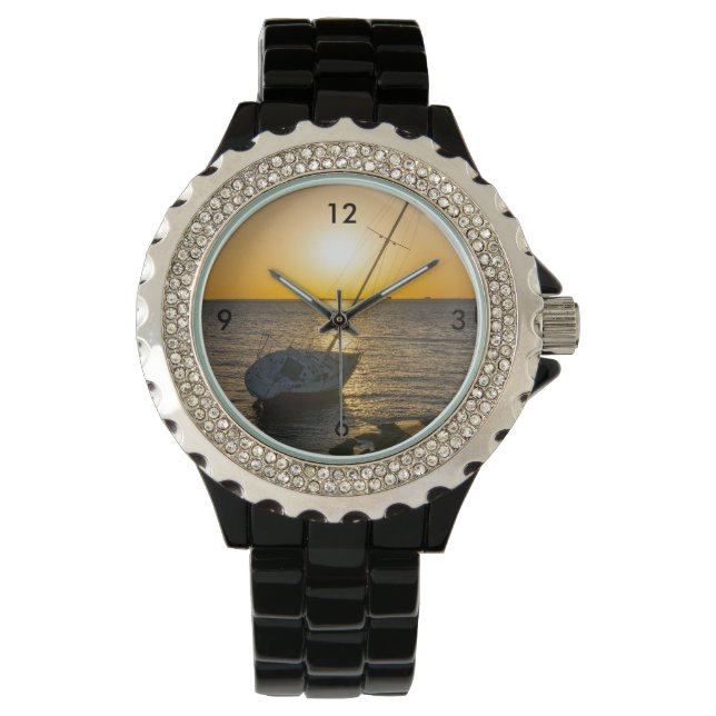 Sunset Sailboat Shipwreck Gulf Breeze FL Watch (Front)