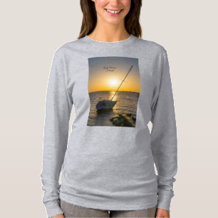 Sunset Sailboat Shipwreck Gulf Breeze Long Sleeve T-Shirt
