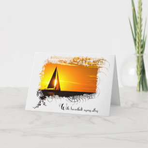 Sunset Sailboat Sympathy  Card