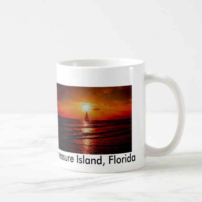 sunset sailboat, Treasure Island, Florida Coffee Mug (Right)