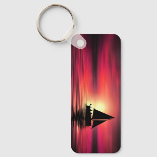 Sunset, Sailing Boat in The Sea-39186 Keychain