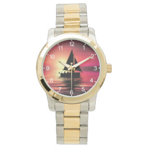 Sunset, Sailing Boat in The Sea-39186 Watch