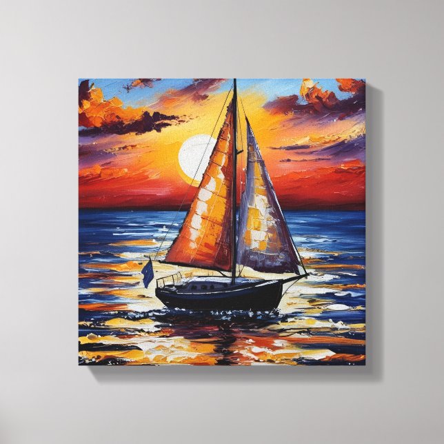 Sunset Sailing Canvas Print (Front)