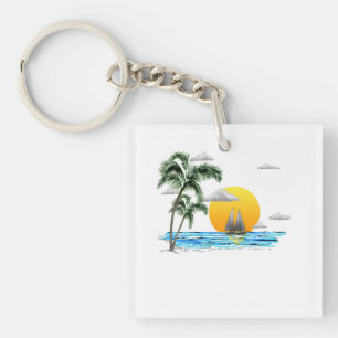 Sunset Sailing Keychain
