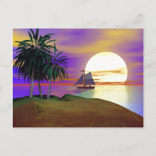 Sunset Sailing Postcard
