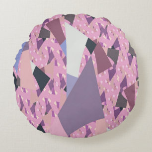 SUNSET SAILS ABSTRACT ROUND PILLOW