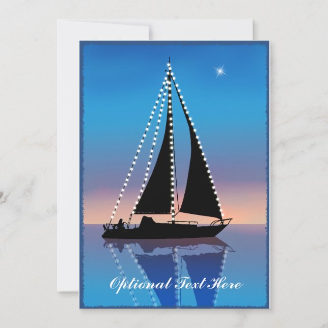 Sunset Sails with Holiday Lights Invitation (Front)