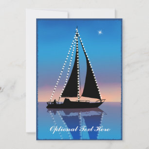 Sunset Sails with Holiday Lights Invitation