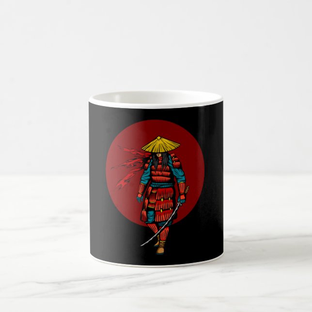 Sunset Samurai Warrior with Katana Coffee Mug (Center)