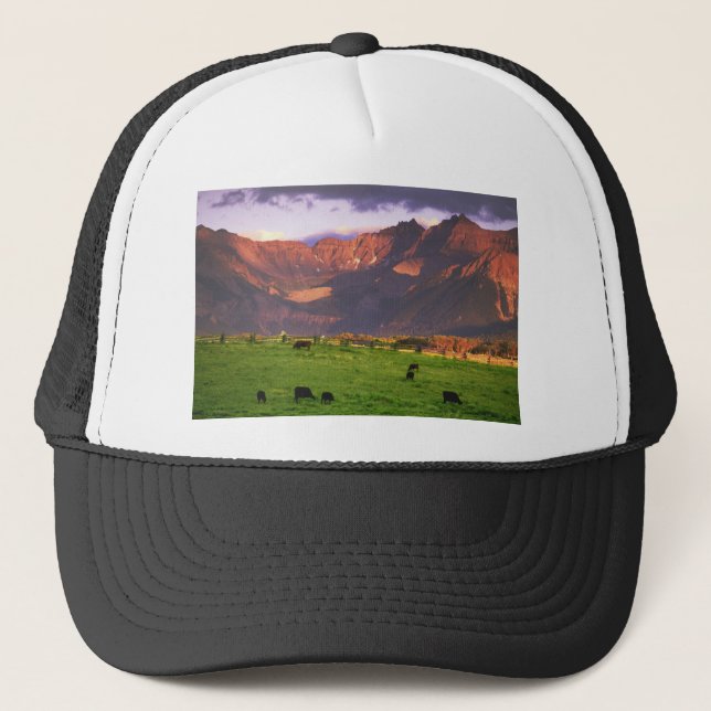 Sunset San Juan Mts CO Trucker Hat (Front)