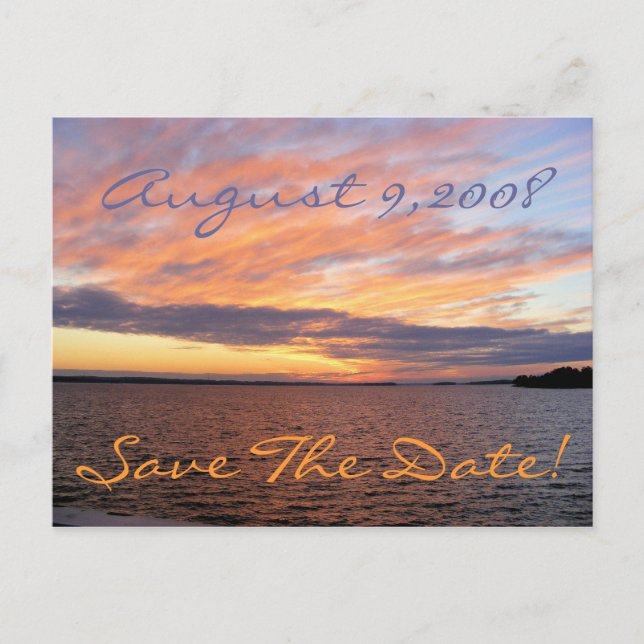Sunset Save The Date! Announcement Postcard (Front)