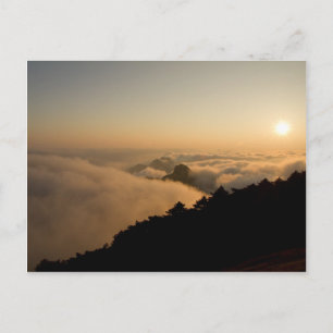 Sunset scene in a China Huang mountain Postcard