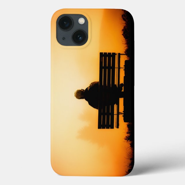 Sunset Scene with Man on Bench Case-Mate iPhone Case (Back)