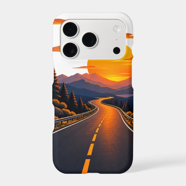 Sunset Scenic Road Mountain Landscape Iphone Case (Back)