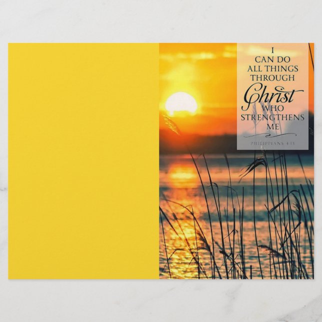 Sunset scripture customizable  church bulletin flyer (Front)