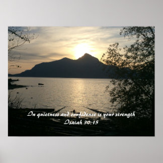 Sunset Scripture on Quietness Poster