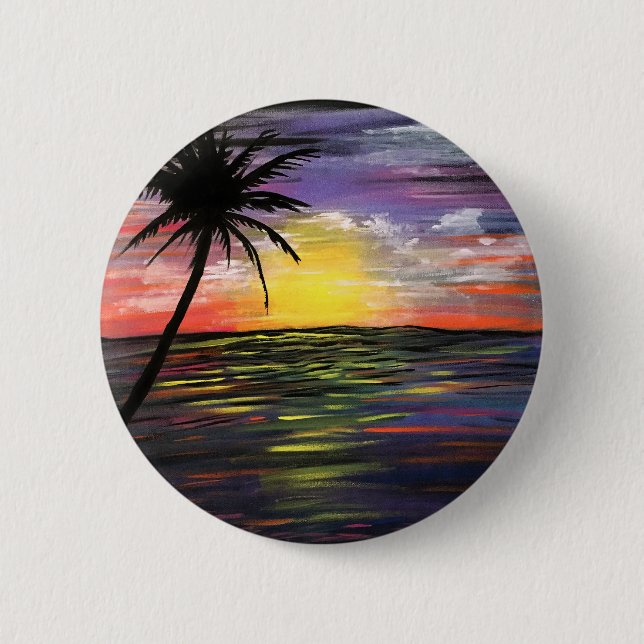 Sunset Sea 2 Inch Round Button (Front)