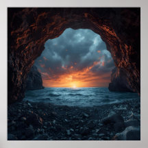 Sunset Sea Cave – Dramatic Coastal Wall Art