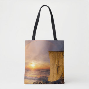 Sunset Sea cliff Tote Bag