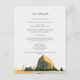 Sunset Sea Stacks Oregon Coast Beach Wedding Enclosure Card