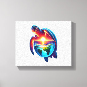 Sunset Sea Turtle Canvas Print