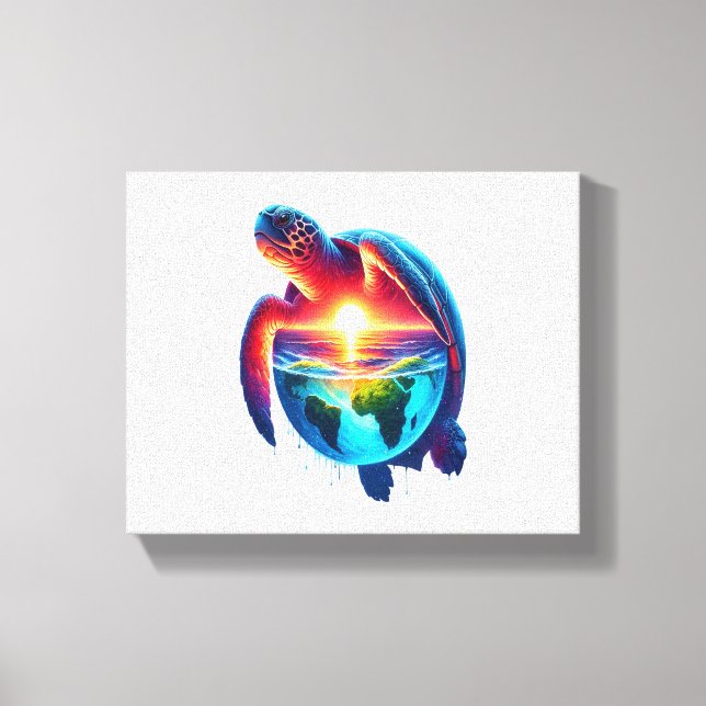 Sunset Sea Turtle Canvas Print (Front)