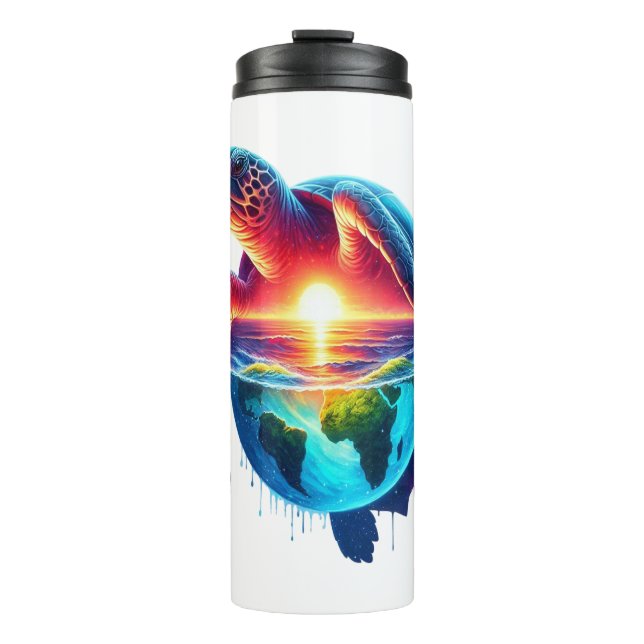 Sunset Sea Turtle Thermal Tumbler (Front)