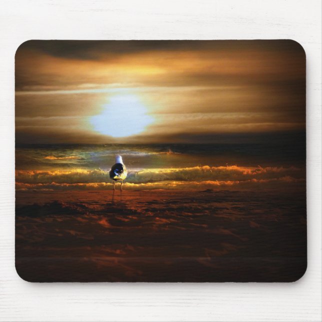 Sunset Seagull Mouse Pad (Front)