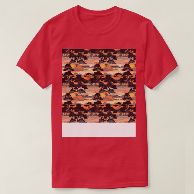 Sunset Seamless Pattern Sun Sky Light Sunlight Sun T-Shirt (Design Front)