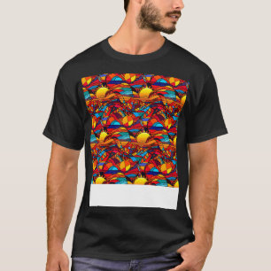 Sunset Seamless Pattern Sun Sky Light Sunlight Sun T-Shirt